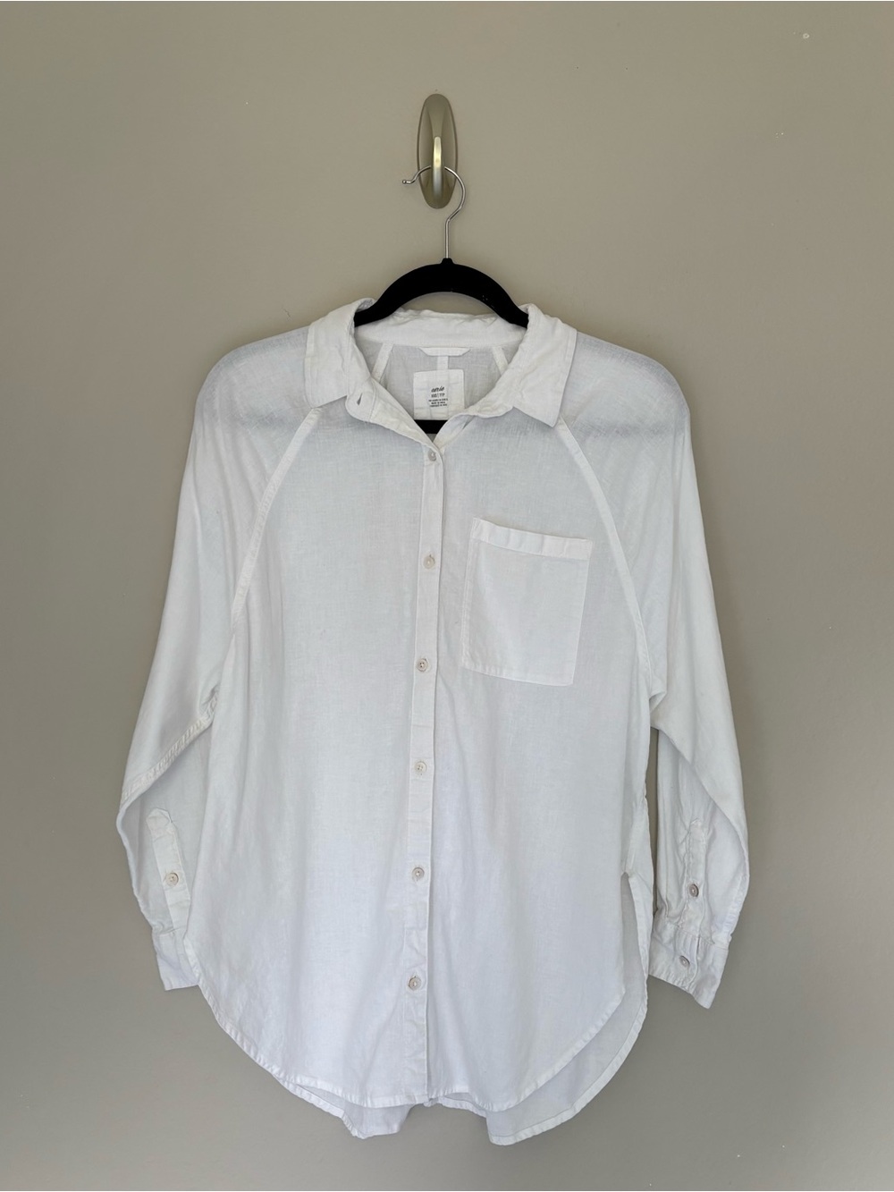 Aerie Linen Blend Button Down Cover Up White Beach Pool Vacation Summer: XXS